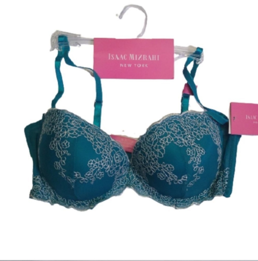 Push-Up Strapless Convertible Bra, Peacock Blue